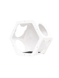 Charger l'image dans la visionneuse de la galerie, Wall mount cat shelves white hexagonal frame with circular openings; Cats MODE branding