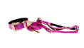 Gallery viewerに画像を読み込む, FurHaven Pink Foil Leather Pet Set With Swarovski Crystals by Allysa Payne Beverly Hills