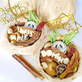 Load image into Gallery viewer, Naked Beasts Mahi Mahi (Wild Caught) dog treats gift basket with Barkuterie tins and birthday toppers.