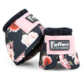 Load image into Gallery viewer, Jeffers Expressions No-Turn horse bell boots, nylon, floral navy with pink straps, pair