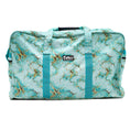 Load image into Gallery viewer, Jeffers Expression Equestrian Nylon Gear Bag; turquoise nylon with gold crackle pattern and teal carry straps