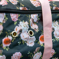 Load image into Gallery viewer, Jeffers Expression Full Hay Bale Tote Bag with floral print fabric and pink strap