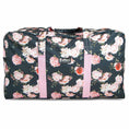 Load image into Gallery viewer, Jeffers Expression Equestrian Nylon Gear Bag duffel with pink handles and dark floral print