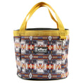 Load image into Gallery viewer, Jeffers Expressions grooming tote in tribal print fabric with yellow handles and logo badge