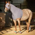 Load image into Gallery viewer, Jeffers Expression Lycra Hood for Horses in black-and-white checker pattern