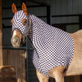 Load image into Gallery viewer, Jeffers Expression Lycra Hood for Horses in black-and-white checkered print.