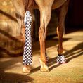 Load image into Gallery viewer, Jeffers Expression Lycra Horse Tail Bag, 24-inch long, black-and-white checkered pattern; two bags shown