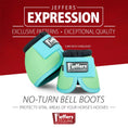 Load image into Gallery viewer, Jeffers Expressions No-Turn Bell Boots for horses, lime and turquoise, 2-pack