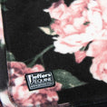 Load image into Gallery viewer, Jeffers Expression Oversized Fleece Throw Blanket, pink floral on black; visible stitched edge and Jeffers Equine tag