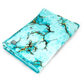 Load image into Gallery viewer, Jeffers Expression Oversized Fleece Throw Blanket in turquoise marble pattern, soft fleece finish.