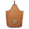 Bild in Galerie-Betrachter laden, Jeffers Expression Top Loading Hay Bag, 600 Denier, orange sunflower pattern with brown trim and hanging strap
