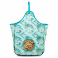 Bild in Galerie-Betrachter laden, Jeffers Expression top-loading hay bag, 600 Denier, turquoise marbled fabric with strap