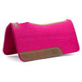 Bild in Galerie-Betrachter laden, Jeffers WoolLuxe saddle pad, bright pink wool with tan leather trim and brand patch
