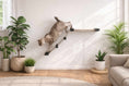 Carica l'immagine nel visualizzatore della galleria, The Lift-Cat Hammock Bed by Catastrophic Creations, beige wooden platform with black brackets