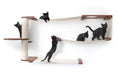 Load image into Gallery viewer, Cat Maze Wall 3-Tier Cat Tree condo by Catastrophic Creations; wooden shelves with sisal post (5 cats)
