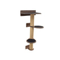 Load image into Gallery viewer, Enjoy The Wood Medium Cat Tree Modern Dark Walnut Felt Upholstered by Enjoy The Wood