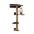 Load image into Gallery viewer, Enjoy The Wood Medium Cat Tree Modern Dark Walnut Felt Upholstered by Enjoy The Wood