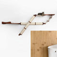 Charger l'image dans la visionneuse de la galerie, The Plateau - Horizontal Cat Scratcher Bed Set, beige sisal rope on wood frame; cat lounging atop beam