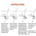 Bild in Galerie-Betrachter laden, Neoallypets NeoAlly 3-in-1 long rear leg hock brace instruction diagram with reflective straps (pair)