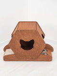 Bild in Galerie-Betrachter laden, Small Cat House (B2B) wooden cat condo with heart-shaped entrance and multi-level base by Enjoy The Wood B2B