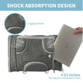 Bild in Galerie-Betrachter laden, Mr. Peanut's Monterey Series airline-compliant horizontal backpack pet carrier in gray with mesh panels and luggage straps