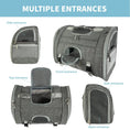 Bild in Galerie-Betrachter laden, Mr. Peanut's Monterey Series airline-compliant horizontal backpack pet carrier in gray with multiple entrances.
