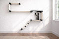 Bild in Galerie-Betrachter laden, Cat condo wall system The Play, beige panels with black connectors, wall-mounted, curved ramp.
