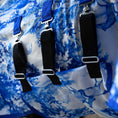Bild in Galerie-Betrachter laden, Jeffers Expression Softmesh Combo Neck Horse Fly Sheet with blue floral print and three adjustable black straps