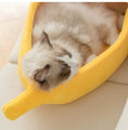 Load image into Gallery viewer, Premium Banana Pet Bed Funny Shaped Soft Warm Dog Cat House Portable by Furr Baby Gifts