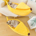 Load image into Gallery viewer, Premium Banana Pet Bed Funny Shaped Soft Warm Dog Cat House Portable by Furr Baby Gifts