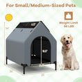 Carica l'immagine nel visualizzatore della galleria, DirectDeals outdoor elevated dog house with ventilated windows, gray for small/medium pets