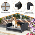 Bild in Galerie-Betrachter laden, Rattan Dog Bed With Waterproof Cushion For Small Medium Dogs Gray by DirectDeals