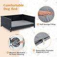 Bild in Galerie-Betrachter laden, Rattan Dog Bed With Waterproof Cushion For Small Medium Dogs Gray by DirectDeals