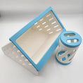 Charger l'image dans la visionneuse de la galerie, Open Air Hay Feeder and Hay Roller Bundle, 2-piece blue and white plastic.