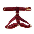 Bild in Galerie-Betrachter laden, Red Wine Velvet Dog Harness Collar Leash Set Elegant Walking Wear by DDPaws