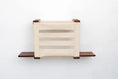Carica l'immagine nel visualizzatore della galleria, Cat Cubby for Wall - Covered Cat Bed with beige fabric and wooden shelves