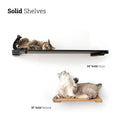 Bild in Galerie-Betrachter laden, Wall-mounted cat shelf set by Catastrophic Creations; two shelves: 34-inch Solid Onyx and 18-inch Solid Natural