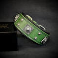 Carica l'immagine nel visualizzatore della galleria, The "Eros" collar 2 inch wide Green - Pet Collars & Harnesses from Bestia Dog Gear