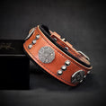 Load image into Gallery viewer, The "Maximus" collar 2 inch wide black & silver - Pet Collars & Harnesses from Bestia Dog Gear