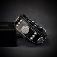 Load image into Gallery viewer, The "Maximus" collar 2 inch wide black & silver - Pet Collars & Harnesses from Bestia Dog Gear