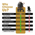 Cargar la imagen en la vista de la galería, Furvelo Jogger Pet Stroller, dog pram with black frame and tan leather accents.