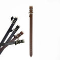 Cargar la imagen en la vista de la galería, Leather dog collars by For Animals, With Love; black, brown, and green leather with metal buckles