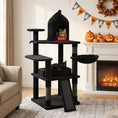 Load image into Gallery viewer, 50-Inch Gothic Multi-Level Cat Tree with Castle House by DirectDeals, black