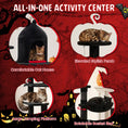 Load image into Gallery viewer, DirectDeals 50-Inch Gothic Multi-Level Cat Tree with Castle House, black fabric, multi-level with elevated perch
