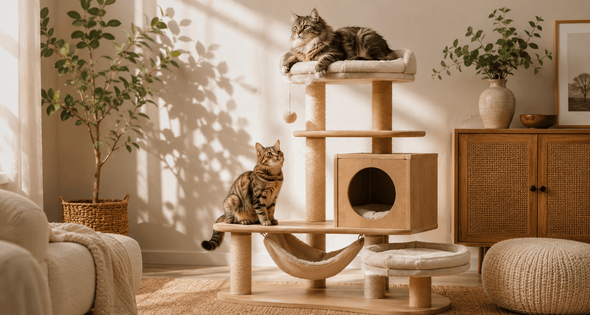 Cat trees and climbing spaces from the store's collection