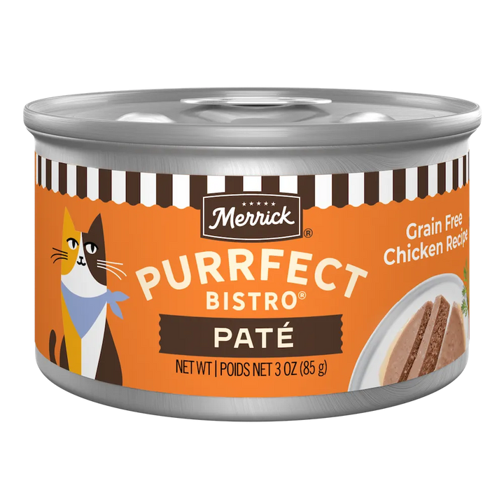 Merrick Purrfect Bistro Chicken Pate 3 oz can front
