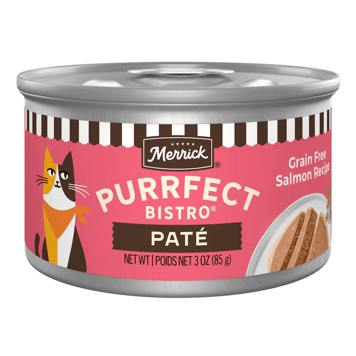 Merrick Purrfect Bistro Salmon Pate 3 oz can front