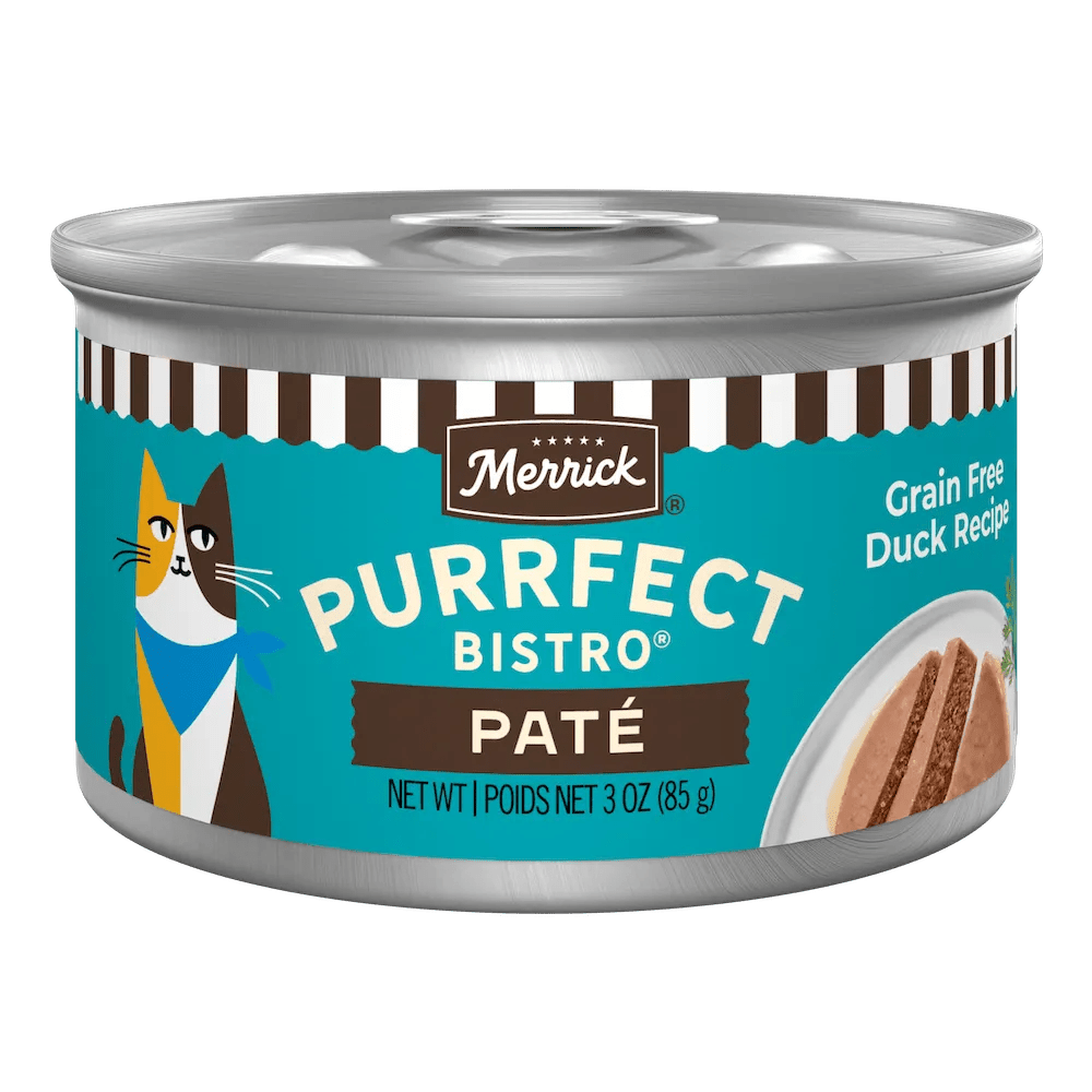 Merrick Purrfect Bistro Duck Pate 3 oz can front