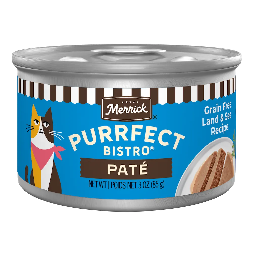 Merrick Purrfect Bistro Land and Sea Pate 3 oz can front