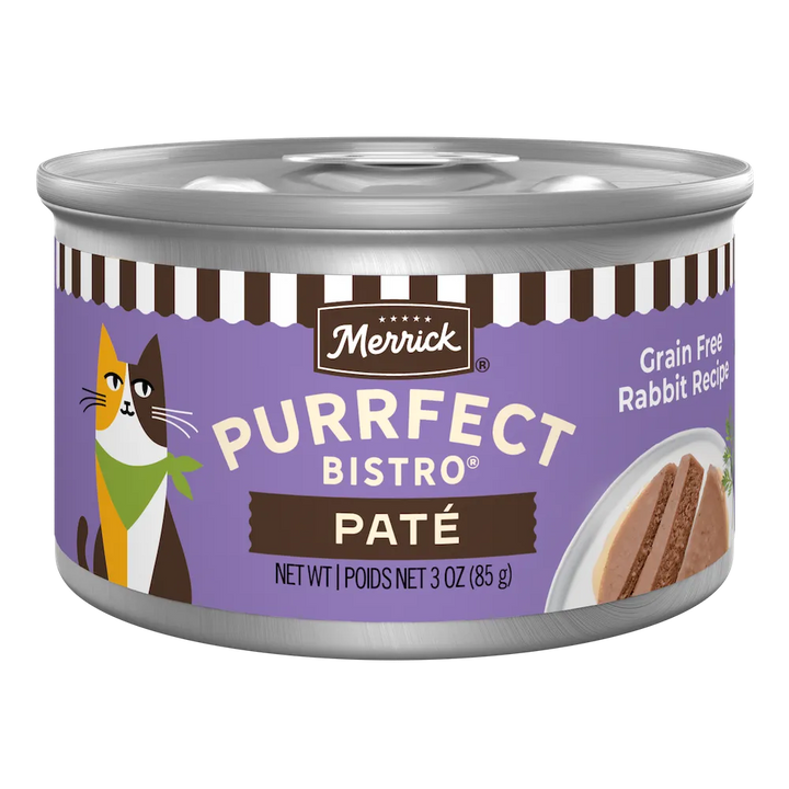 Merrick Purrfect Bistro Rabbit Pate 3 oz can front